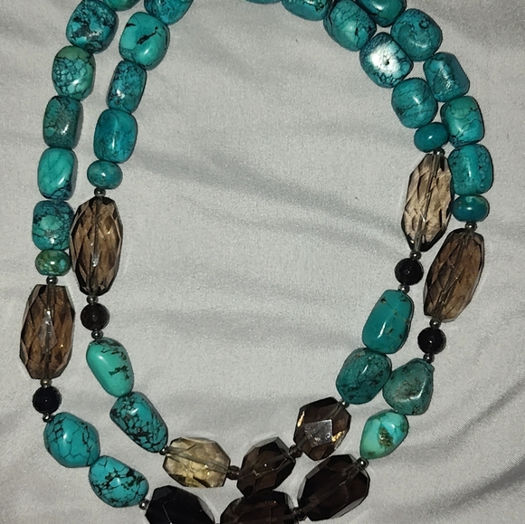 Turquoise Double Strand Necklace - Picture 3 of 5